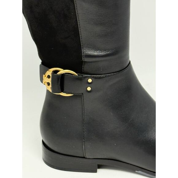 Tory Burch over the knee boots Marsen black leather suede 8 - Picture 3 of 16